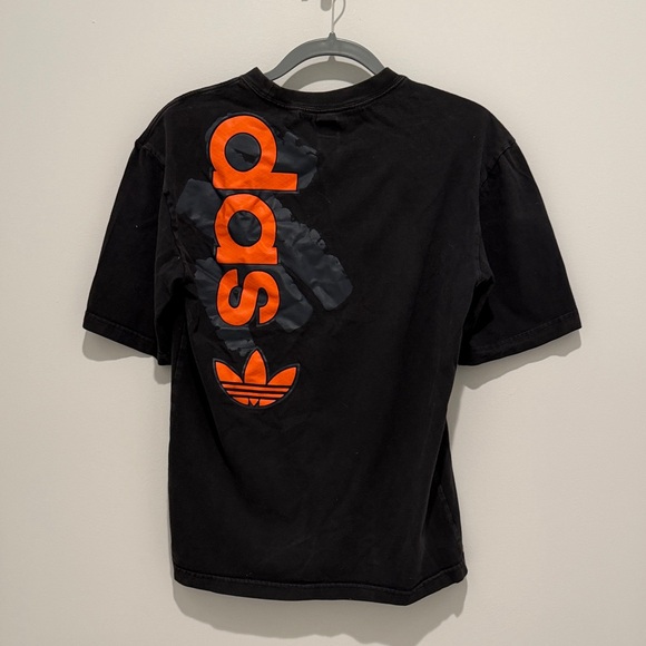 Adidas Men's Black Tee with Orange Logo - Picture 2 of 3